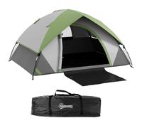 Outsunny Tenda Campeggio con Finestra a Rete e Gancio per Lanterna Grigio Verde