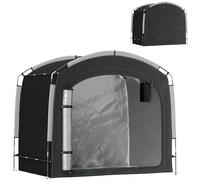 Outsunny Tenda da bicicletta per il deposito esterno, capannone da bicicletta, portatile, per 3-4 biciclette, con 2 tasche laterali, 220 x 150 x 195 cm, colore: nero