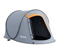 Outsunny Tenda da Campeggio 2-3 Posti, Tenda Pop Up con Accessori e Borsa di Trasporto, Impermeabile 2000mm, 245x148x105 cm, Grigio