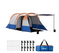 Outsunny Tenda da Campeggio 2-4 Posti Impermeabile con 2 Aree e 3 Ingressi