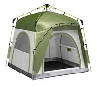 Outsunny Tenda da Campeggio 3 Posti Pop Up Porta a Cerniera e 3 Finestre Verde