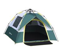Outsunny Tenda da Campeggio Automatica per 2 Persone con Tasche Interne Verde