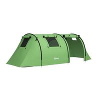 Outsunny Tenda da campeggio per 3-4 persone, grande tenda familiare con camera da letto e soggiorno, impermeabile 3000 mm, portatile con borsa, per pesca, escursionismo, festival, verde scuro