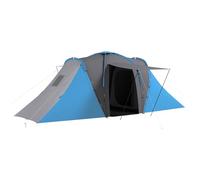Outsunny Tenda da campeggio per famiglie 4-6 pers. - tenda a tunnel ventilata, leggera e facile da montare - 2 grandi porte 5,55 x 2,25 x 1,9 m in fibra di poliestere, grigio scuro e blu