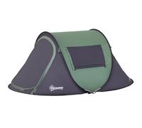 Outsunny Tenda da campeggio Pop-up per 2 persone, tenda da dormire con borsa di stoccaggio, portatile, leggera e con zanzariera, 250 x 150 x 100 cm, verde