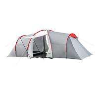Outsunny tenda da campeggio, tenda a tunnel per 6 persone con 2 camere da letto, soggiorno, anticamera, tenda familiare antivento UV50+ con borsa per il trasporto, 2000 mm idrorepellente per