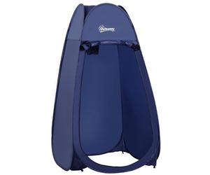 Outsunny Tenda da Doccia Pop Up Impermeabile in Poliestere e Plastica, 100x100x185 cm, Blu Navy