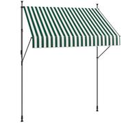 Outsunny Tenda da Sole 2x1.2 m con Braccio Avvolgibile, Tenda Parasole da Esterno a Manovella in Alluminio e Tessuto Poliestere 180g/㎡, per Giardino, Balcone e Terrazza, Verde e Bianco