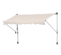 Outsunny Tenda da Sole 4x1.2 m con Braccio Avvolgibile, Tenda Parasole da Esterno a Manovella in Alluminio e Tessuto Poliestere 180g/㎡, per Giardino, Balcone e Terrazza, Cachi