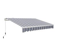 Outsunny Tenda da Sole 4x2.5 m con Braccio Avvolgibile Blu e Bianco