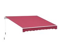 Outsunny Tenda da Sole 4x2.5 m con Braccio Avvolgibile Rosso Scuro