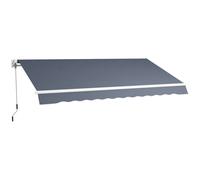 Outsunny Tenda da Sole a Bracci con Apertura a Manovella 360x250cm Grigio
