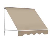 Outsunny Tenda da Sole a Bracci con Rullo Avvolgibile e Angolazione Regolabile 0-120°, 180×70cm, Beige Aosom Italy