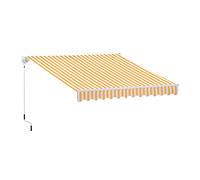 Outsunny Tenda da Sole a Bracci Esterno Balcone a Parete Avvolgibile Impermeabile, Arancione e Bianco, 3×2.5m arancione e bianco 300 × 250cm
