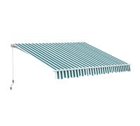 Outsunny Tenda da Sole a Bracci per Esterno con Manovella, in Metallo e Poliestere, 295x250 cm, Verde e Bianco Aosom Italy