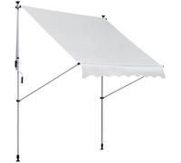 Outsunny Tenda da Sole a Rullo con Manovella, Altezza e Angolazione Regolabile, per Giardino e Esterno, 2x1.5m, Bianco Aosom Italy