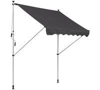 Outsunny Tenda da Sole 2x1.5m per Esterno a Rullo con Manovella, Telaio Telescopico e Angolazione Regolabile, Grigio