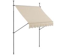 Outsunny Tenda da sole autoportante a scomparsa manuale 2,5L x 1,2l x 2,1-3H m inclinazione regolabile per balcone nessun foro da praticare metallo alu poliestere sabbia