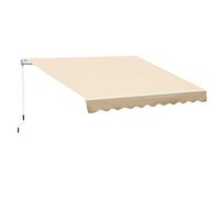 Outsunny Tenda da Sole Avvolgibile a Caduta Manuale per Porte e Finestre, in Alluminio e Poliestere Anti-UV, 300x245cm, Beige Aosom