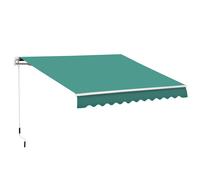 Outsunny Tenda da Sole Avvolgibile a Caduta Manuale per Porte e Finestre, in Alluminio e Poliestere Anti-UV, 295x245cm, Verde Scuro Aosom Italy