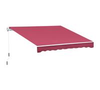 Outsunny Tenda da Sole Avvolgibile a Caduta Manuale per Porte e Finestre, in Alluminio e Poliestere Anti-UV, 295x245cm, Rosso Scuro Aosom Italy