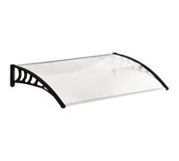 Outsunny Tenda da Sole Curva con Viti e Bulloni Inclusi, in Policarbonato, PP e Alluminio, 90x150x25 cm, Nero e Trasparente Aosom Italy
