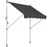 Outsunny Tenda da Sole per Esterno 2x1.5 m per Esterno a Rullo con Manovella, Telaio Telescopico e Angolazione Regolabile, Grigio