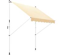 Outsunny Tenda da Sole per Esterno 3x1.5 m con Braccio Avvolgibile, Tenda Parasole da Esterno a Manovella in Alluminio e Tessuto Poliestere 180g/㎡, per Giardino, Balcone e Terrazza, Arancione e Bianco