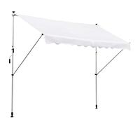 Outsunny Tenda da Sole per Esterno 3x1.5 m con Braccio Avvolgibile, Tenda Parasole da Esterno a Manovella in Alluminio e Tessuto Poliestere 180g/㎡, per Giardino, Balcone e Terrazza, Bianco
