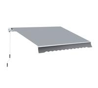 Outsunny Tenda da Sole per Esterno Avvolgibile a Manovella in Metallo e Alluminio, 395x245cm, Grigio