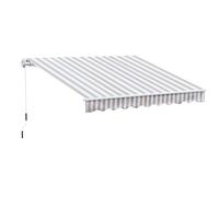 Outsunny Tenda da Sole per Esterno Regolazione con Manovella, 295x245cm, Beige e Bianco