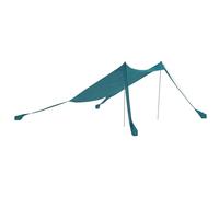 Outsunny Tenda da spiaggia, riparo solare da campeggio, telo con 2 pali, tenda da sole per esterni - dim. 215L x 200L x 200H cm
