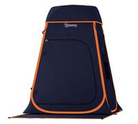 Outsunny Tenda Doccia da Campeggio Pop-Up, Impermeabile 2000mm e UPF30+ con Tetto Rimovibile, Finestre Avvolgibili, Tasche, Borsa da Trasporto, Spogliatoio Portatile per Spiaggia Campeggio, Blu Scuro