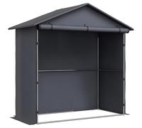Outsunny Tenda Garage 1.1x2 m con Ingresso Avvolgibile, Corde e Picchetti, Garage per Esterno in Acciaio Zincato e Oxford 420D, per Bici e Attrezzi da Giardino, UV30+, Grigio Scuro