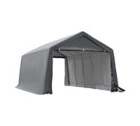 Outsunny Tenda garage carport 6L x 3,6l x 2,75H m in robusto acciaio zincato PE ad alta densità 195 g/m² impermeabile anti-UV bianco grigio