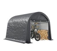 Outsunny Tenda Garage con 2 Ingressi a Zip e Copertura Rinforzata Grigio