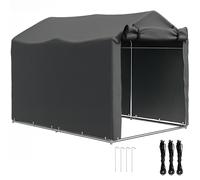 Outsunny Tenda Garage con Ingresso Avvolgibile in Metallo e PE Grigio Scuro