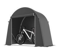 Outsunny Tenda Garage per Biciclette e Attrezzi con Ingresso a Zip Grigio Scuro