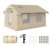 Outsunny Tenda Gonfiabile 4 Stagioni per 6-8 Persone, Cachi