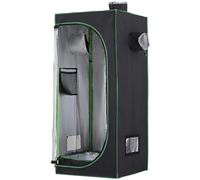 Outsunny Tenda Idroponica con 3 Prese d'Aria Regolabili 60x60x140 cm Nero
