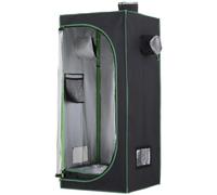 Outsunny Tenda Idroponica con 3 Prese d'Aria Regolabili 60x60x140 cm Nero | Oxford 600D, Finestra, Serra Idroponica per Coltivazione, Foro per Cavi da Interno, Grow Box