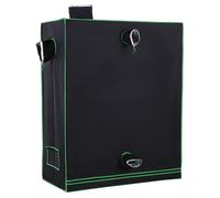 Outsunny Tenda Idroponica in Oxford 600D con 3 Prese d'Aria Regolabili e Finestra, Serra Idroponica per Coltivazione con Foro per Cavi da Interno, 120x60x150 cm, Nero