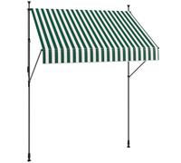 Outsunny Tenda Parasole con Supporti Regolabili e Manovella Verde e Bianco