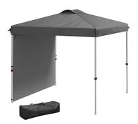 Outsunny Tenda pieghevole 2.5x2.5m con 1 parete Anti-UV Grigio scuro