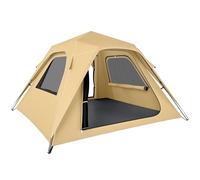 Outsunny Tenda Pop-Up per 2-3 Persone, Tenda da Campeggio Istantanea con Finestre in Rete e Borsa per il Trasporto, Impermeabile 3000mm e Protezione UPF50+, Cachi