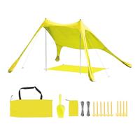 Outsunny Tenda spiaggia pieghevole 208x200 cm 2-4 pers UPF50+ Verde