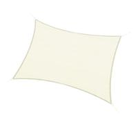 Outsunny Tenda Vela Parasole Rettangolare 3x4 m, Tenda Parasole Esterno con Protezione Raggi UV in HDPE Traspirante con Corde di Fissaggio, Bianco Crema