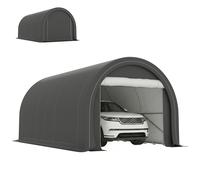 Outsunny Tendone da Giardino per Auto e Attrezzi con Ingresso a Cerniera Grigio