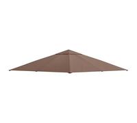 Outsunny Tetto di Ricambio 3x3m, Telo Sostitutivo per Gazebo da Giardino in Poliestere con Foro di Ventilazione, Color caffè
