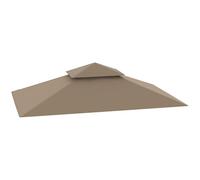 Outsunny Tetto di Ricambio per Gazebo 2.44x1.52 m a 2 Livelli con Tasche Angolari, Copertura per Gazebo da Giardino per Barbecue in Poliestere 160 g/m², UV50+, Cachi